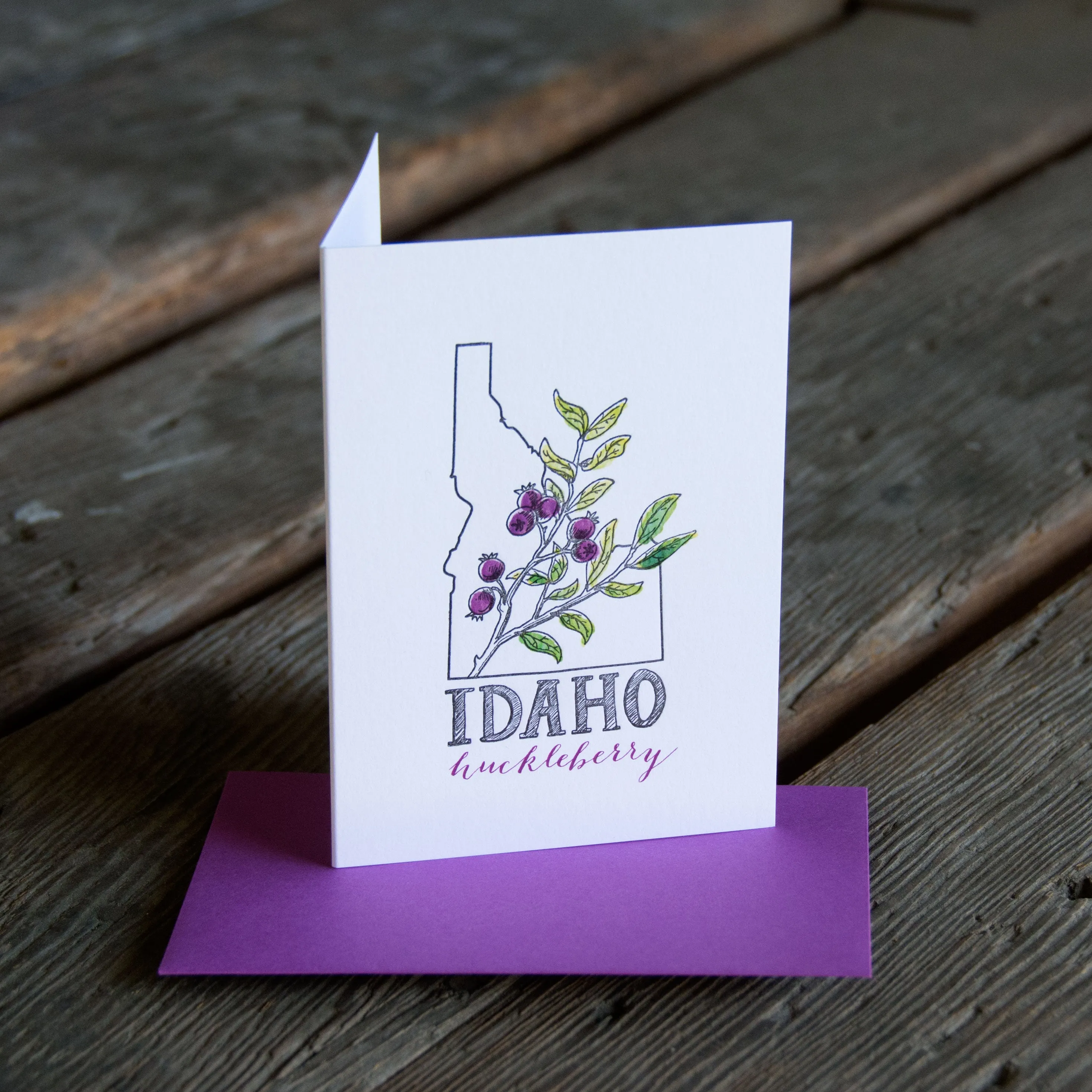 Idaho Huckleberry, letterpress printed eco friendly