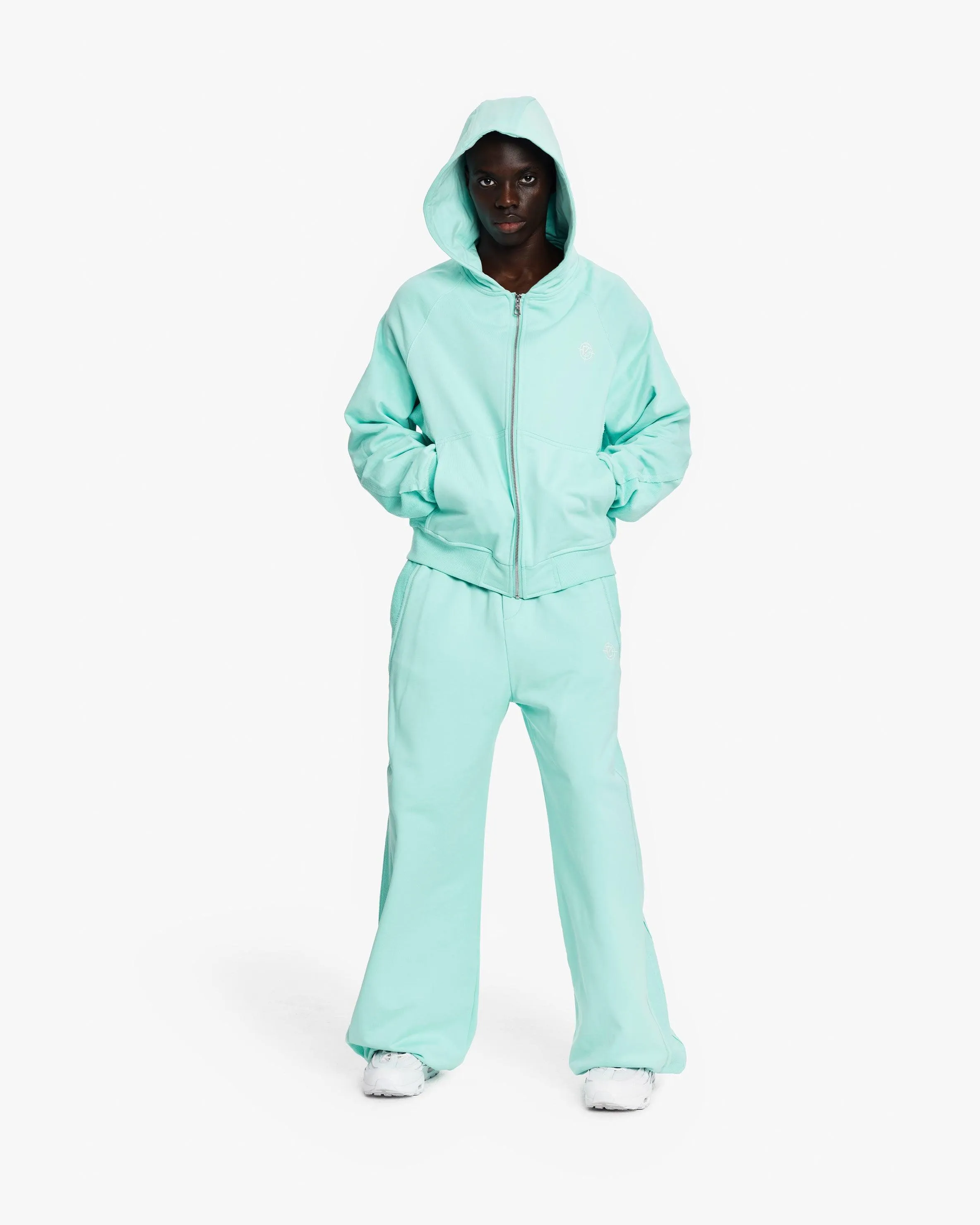 INSIDE OUT ZIP HOODIE TURQUOISE