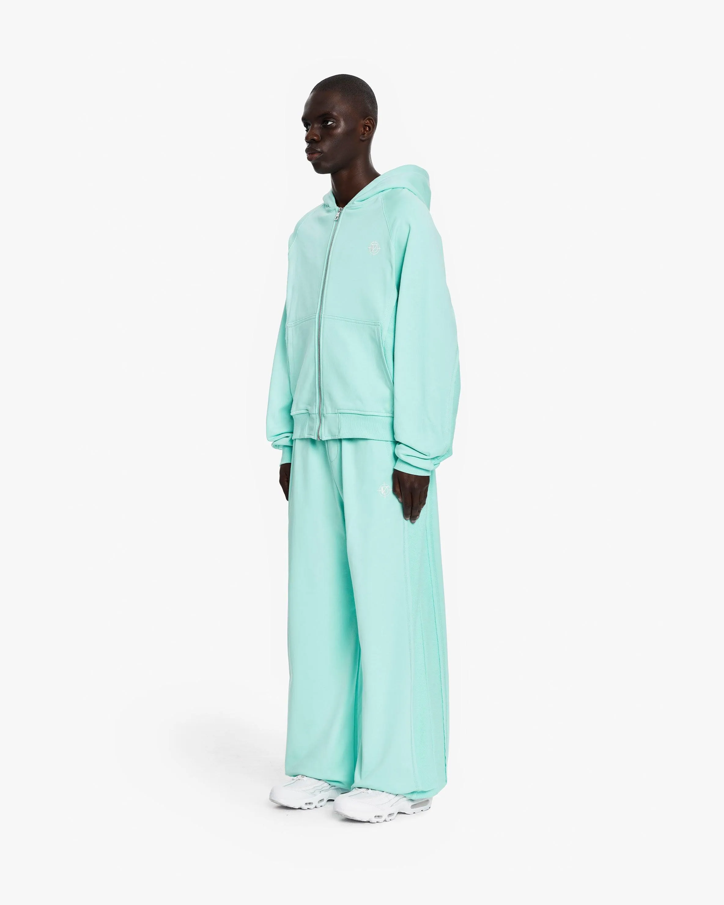 INSIDE OUT ZIP HOODIE TURQUOISE