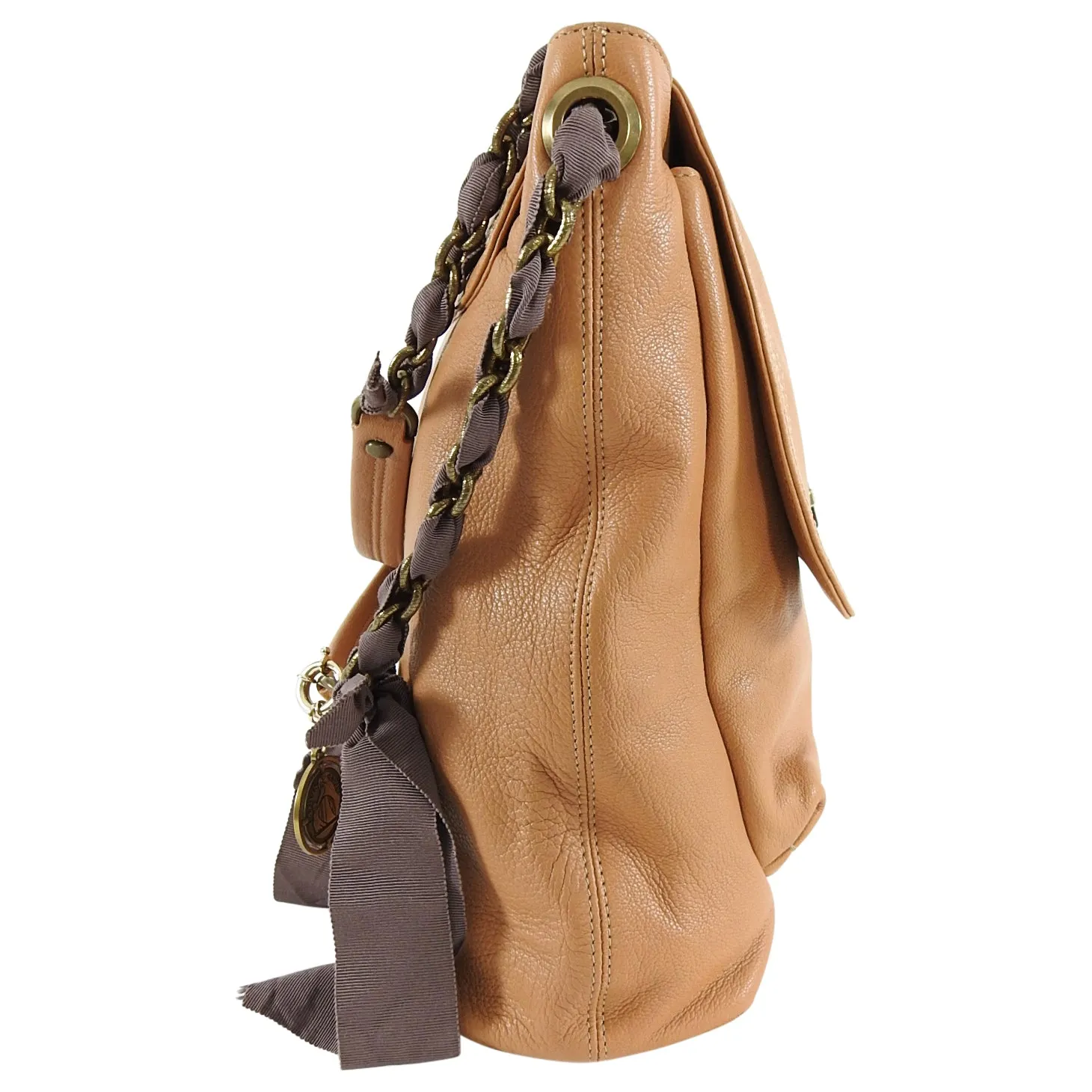 Lanvin Large Caramel Brown Happy Chain Strap Bag