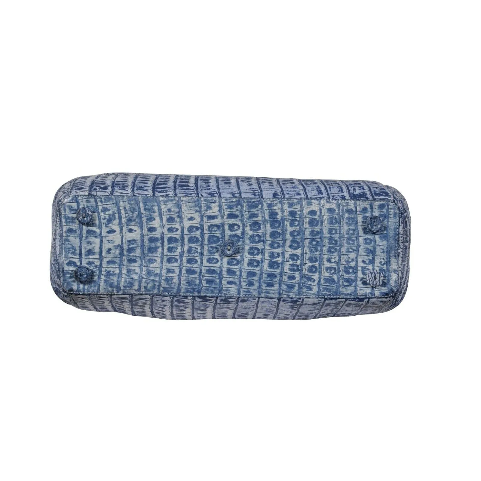 Light Blue Crocodile Leather Top Hand Shoulder Bag Tote