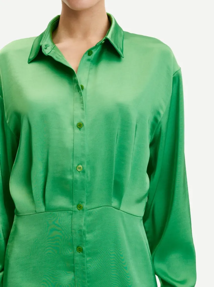 LIZA SHIRT DRESS | VIBRANT GREEN