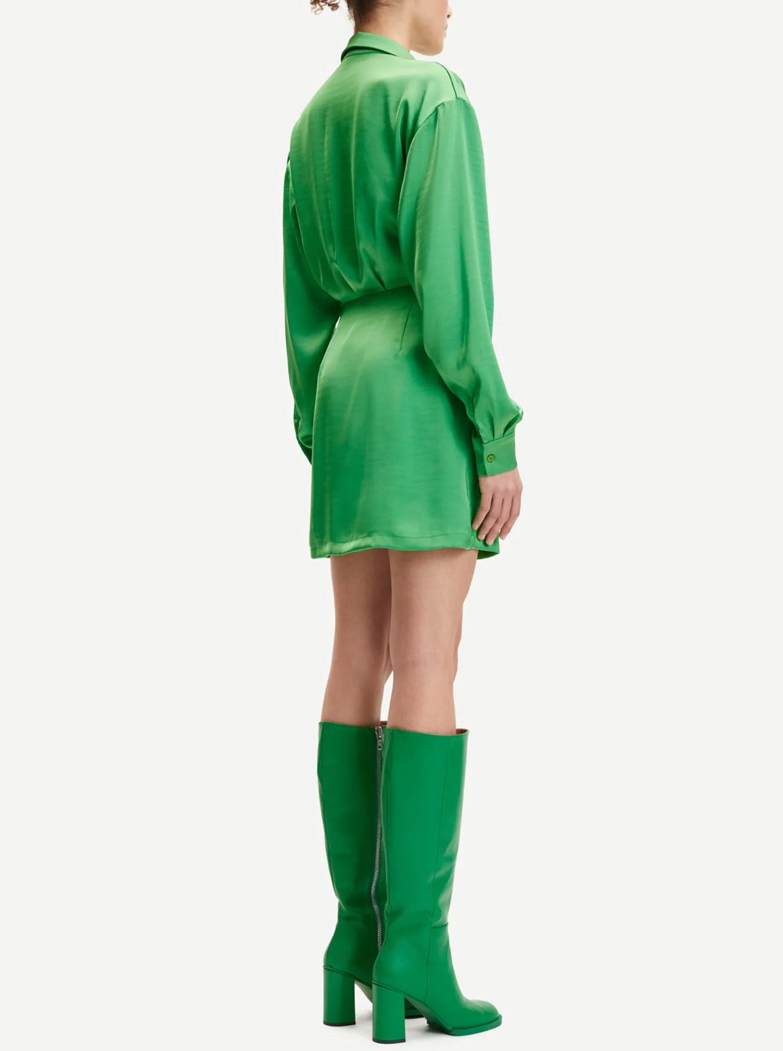 LIZA SHIRT DRESS | VIBRANT GREEN