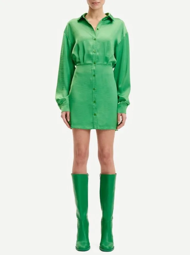 LIZA SHIRT DRESS | VIBRANT GREEN
