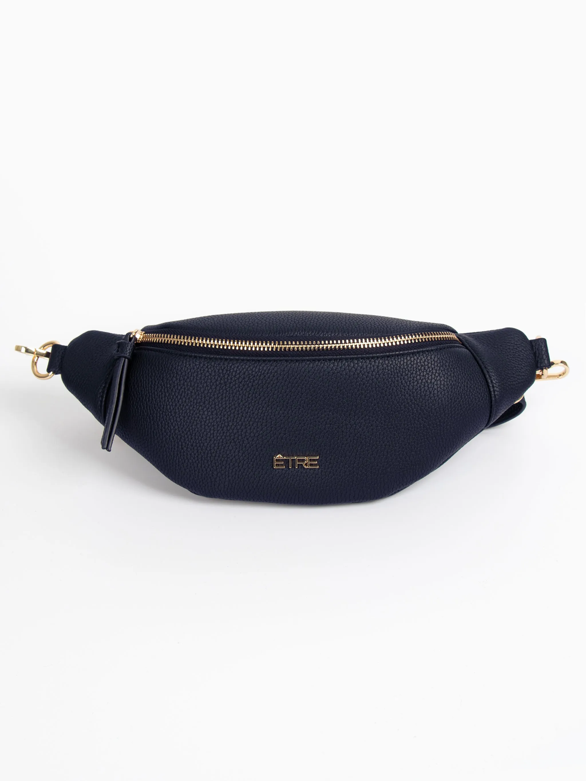 Lola Bum Bag - Navy Blue, Pebbled Faux Leather