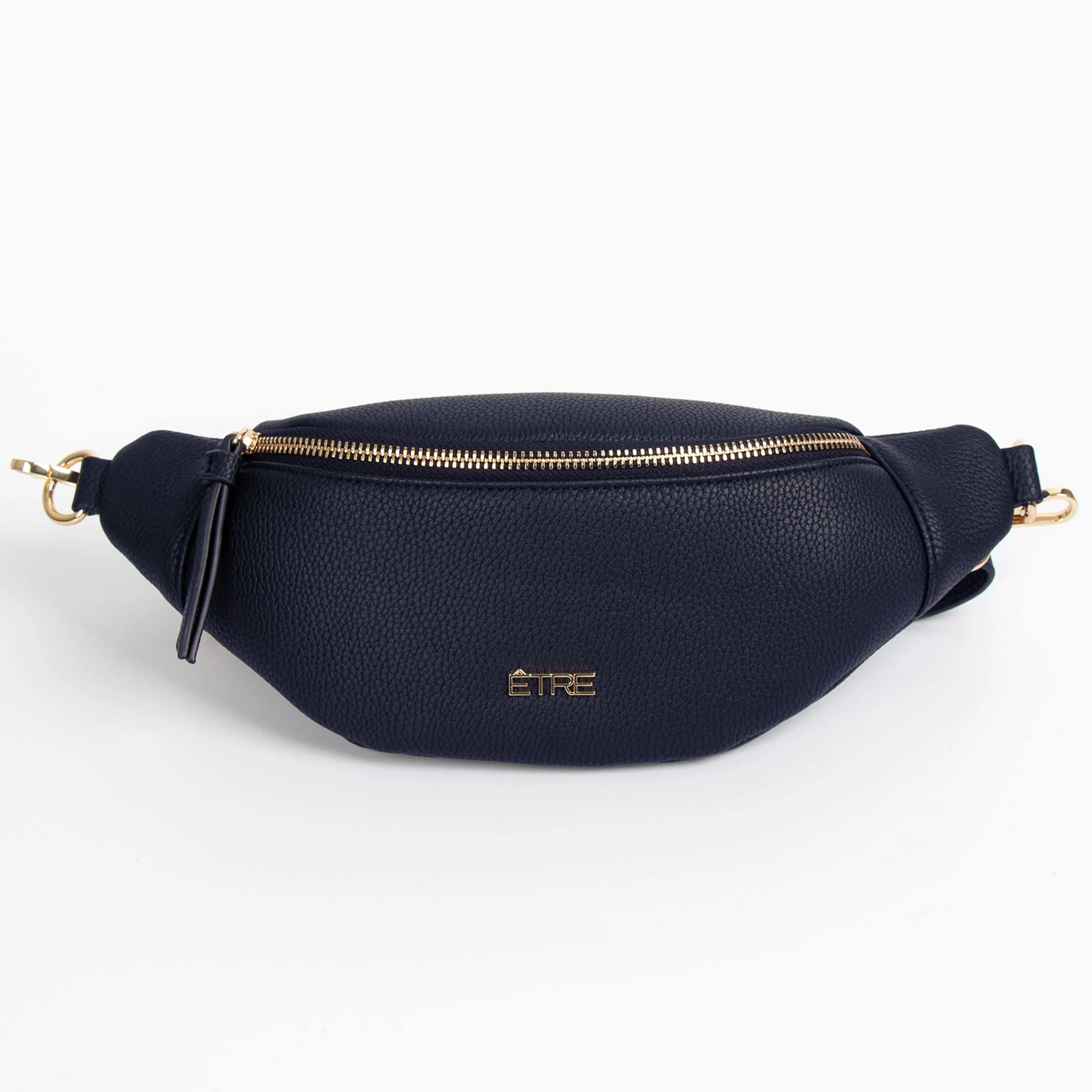 Lola Bum Bag - Navy Blue, Pebbled Faux Leather