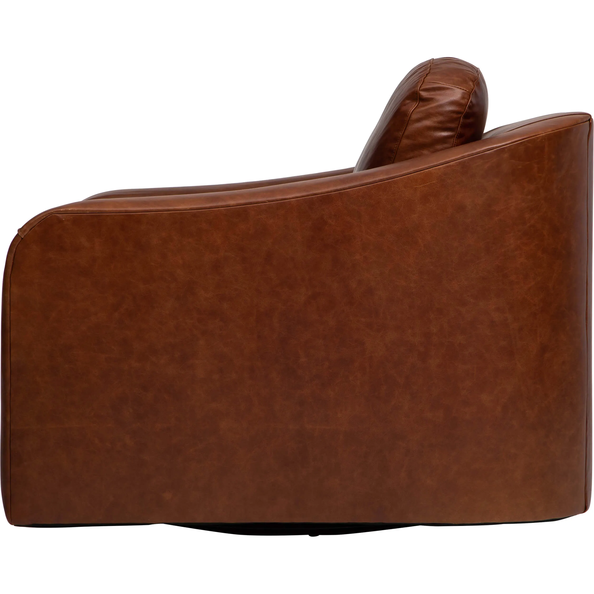 Luka Leather Swivel Chair, Laguna Cognac
