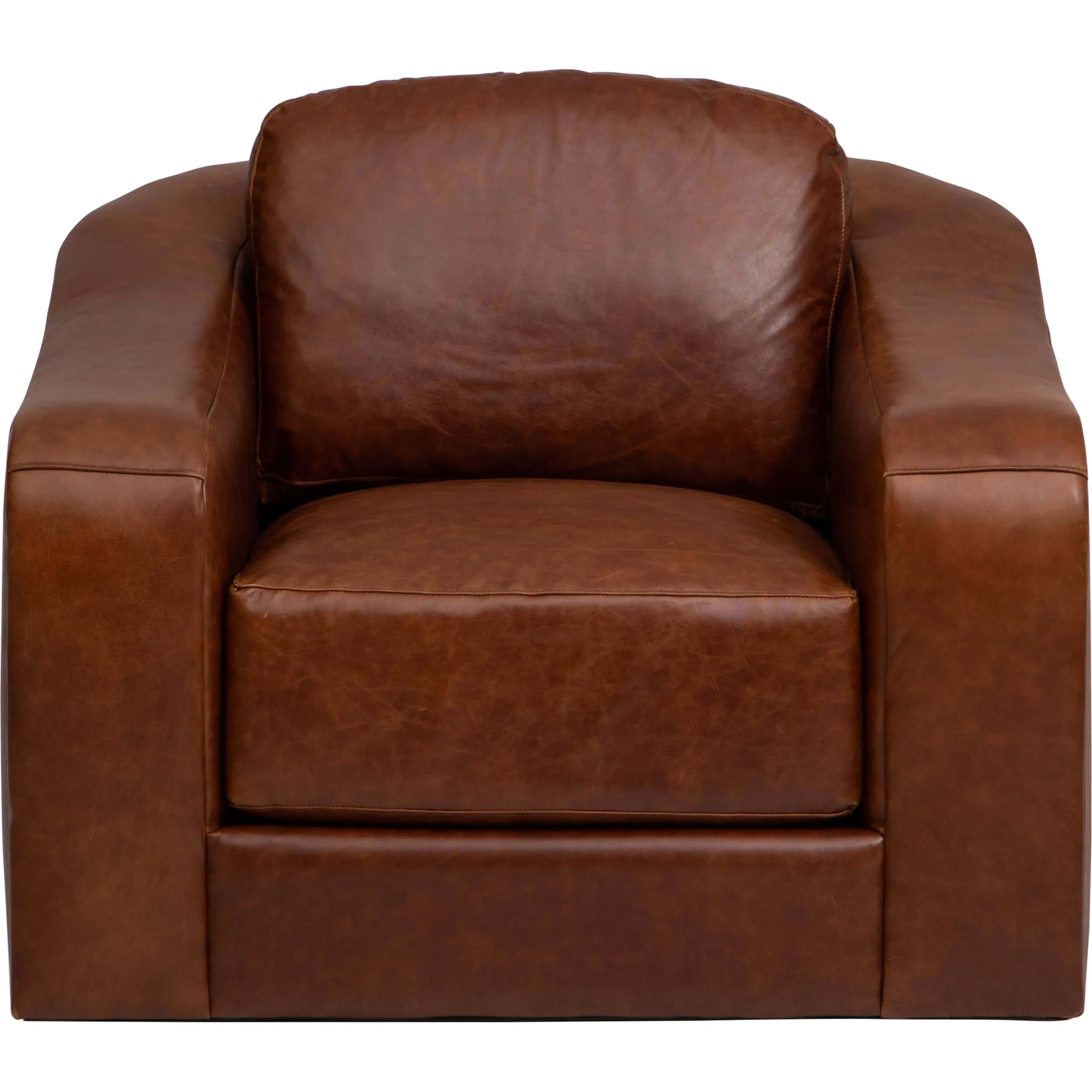 Luka Leather Swivel Chair, Laguna Cognac