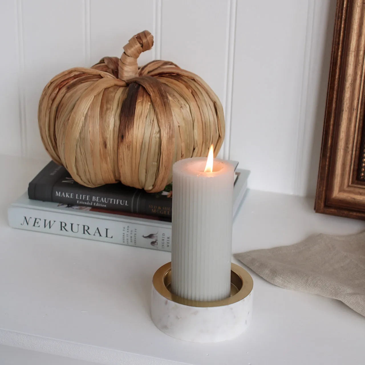 Marble and Gold Candle Holder
