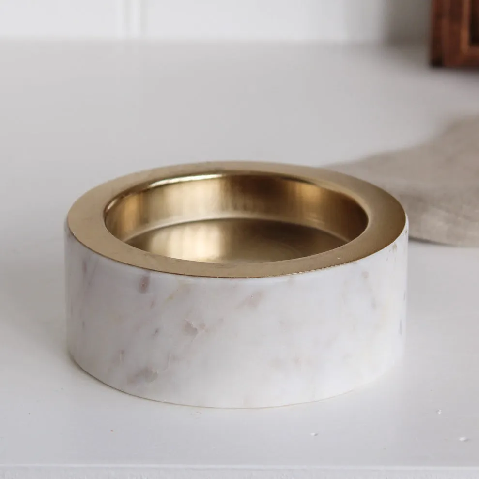 Marble and Gold Candle Holder