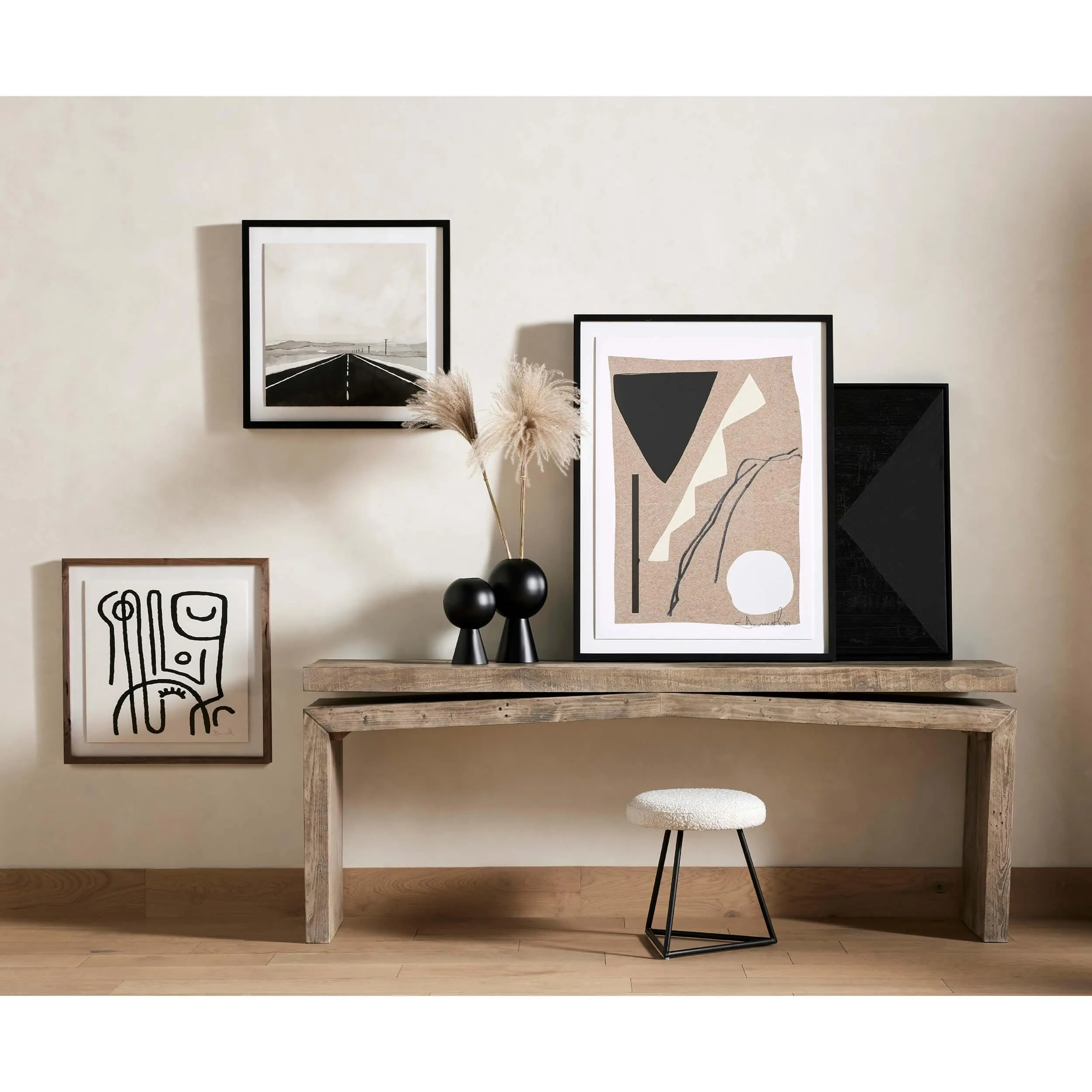 Matthes Reclaimed Pine Console Table, Weathered Wheat