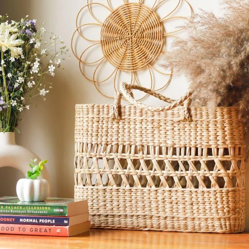 Melta Natural Fiber Basket Bag