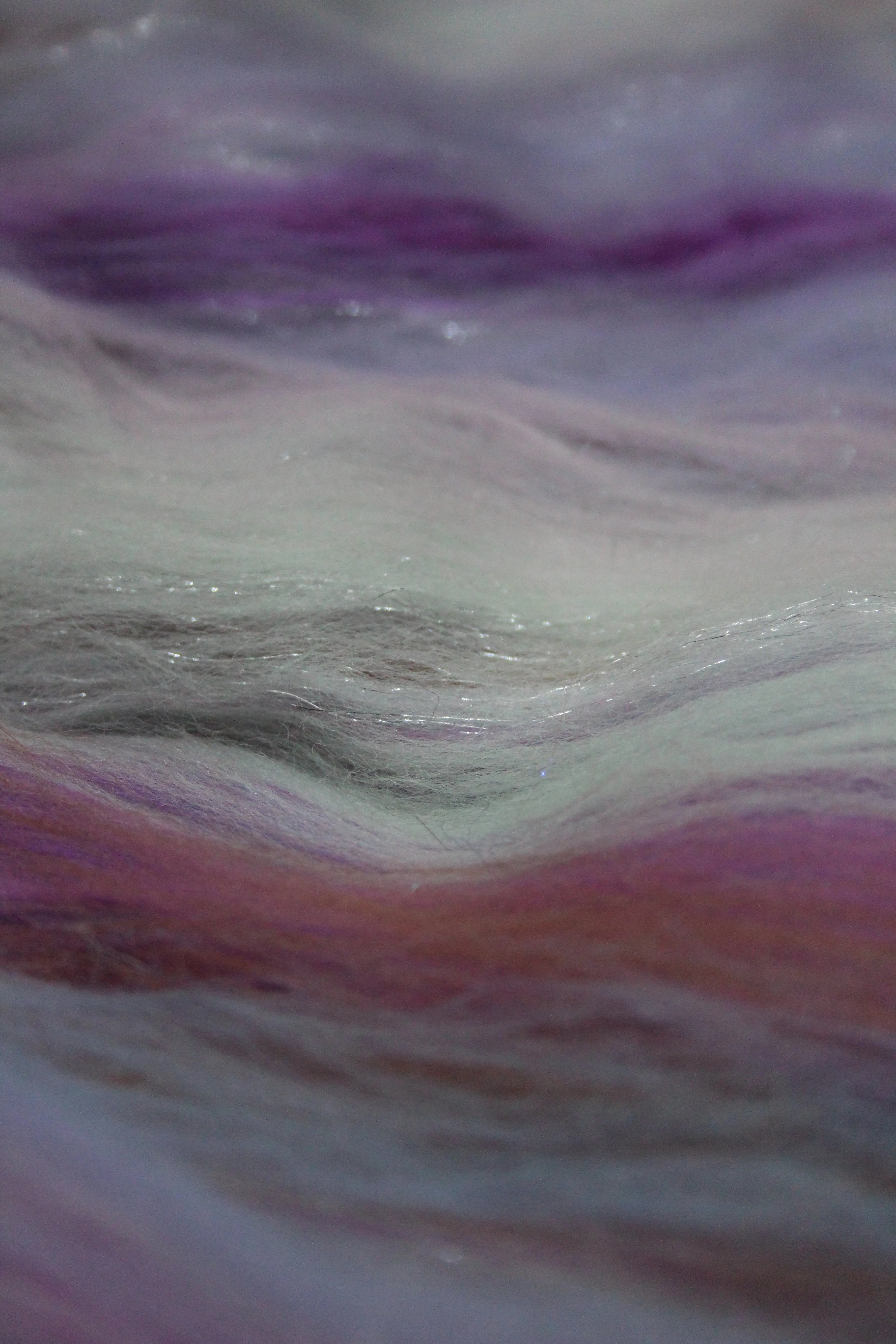 Merino Art Batt  - Pink Purple Brown  - 107 grams 3.7 oz - Wool for felting, spinning and weaving