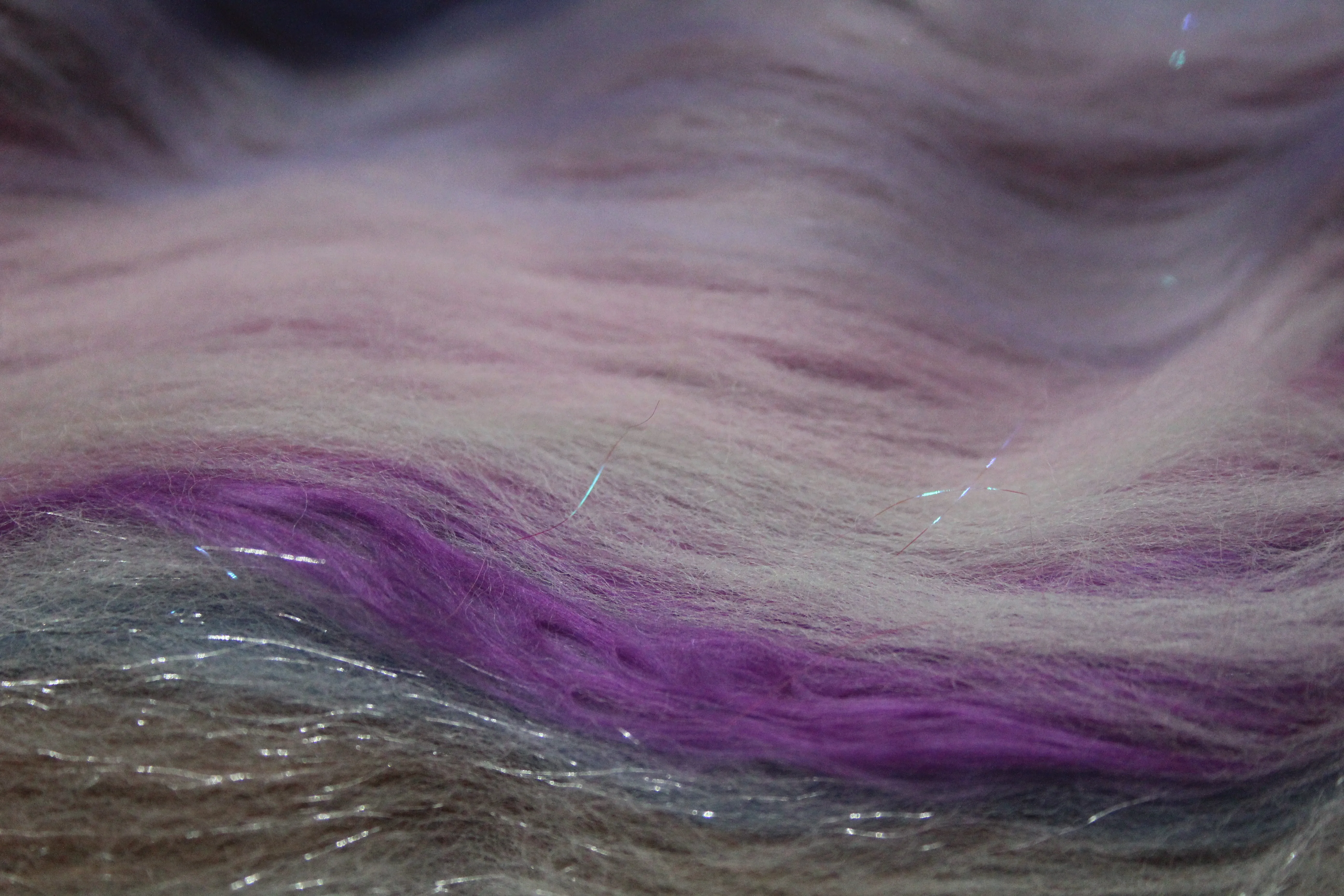 Merino Art Batt  - Pink Purple Brown  - 107 grams 3.7 oz - Wool for felting, spinning and weaving
