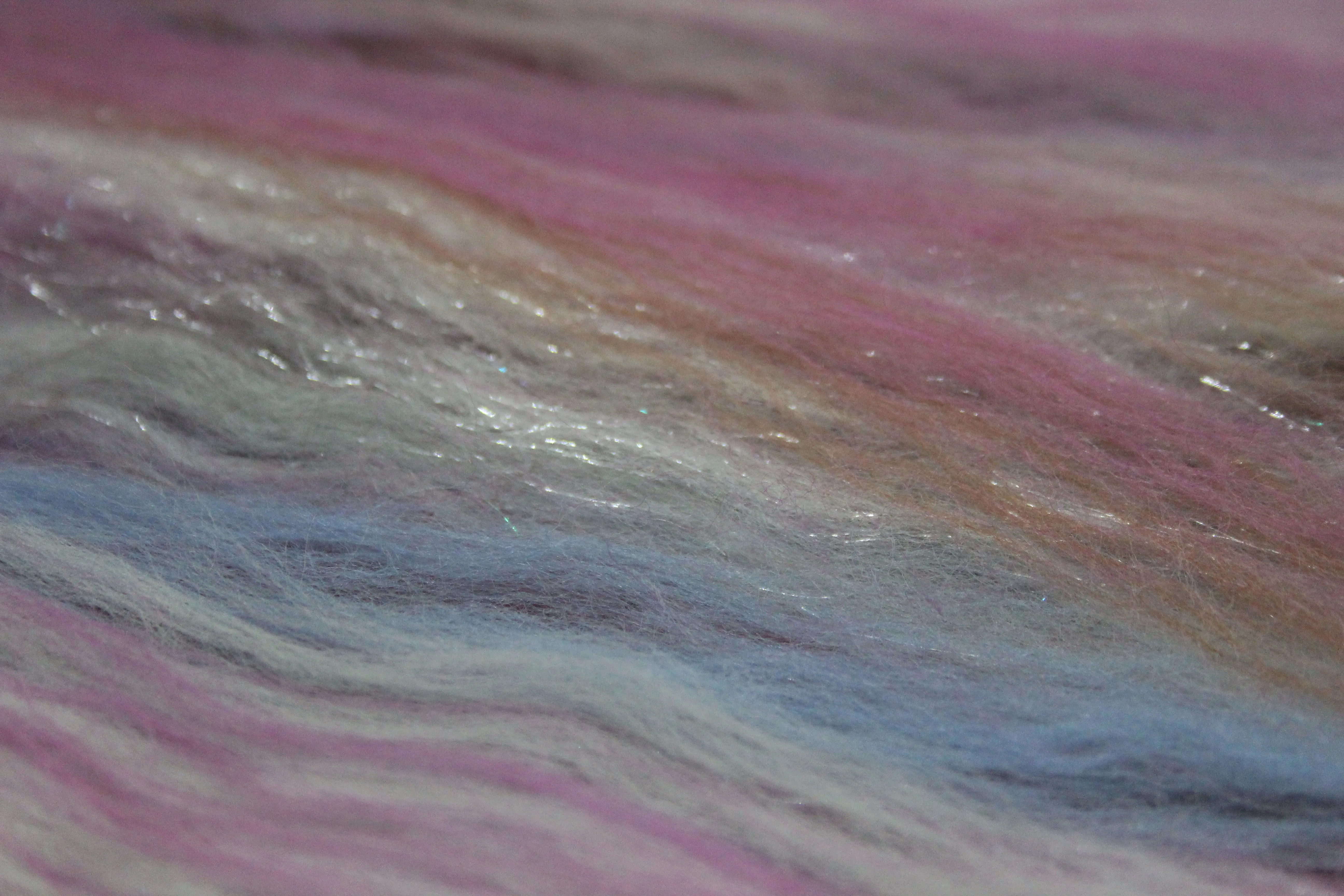 Merino Art Batt  - Pink Purple Brown  - 107 grams 3.7 oz - Wool for felting, spinning and weaving