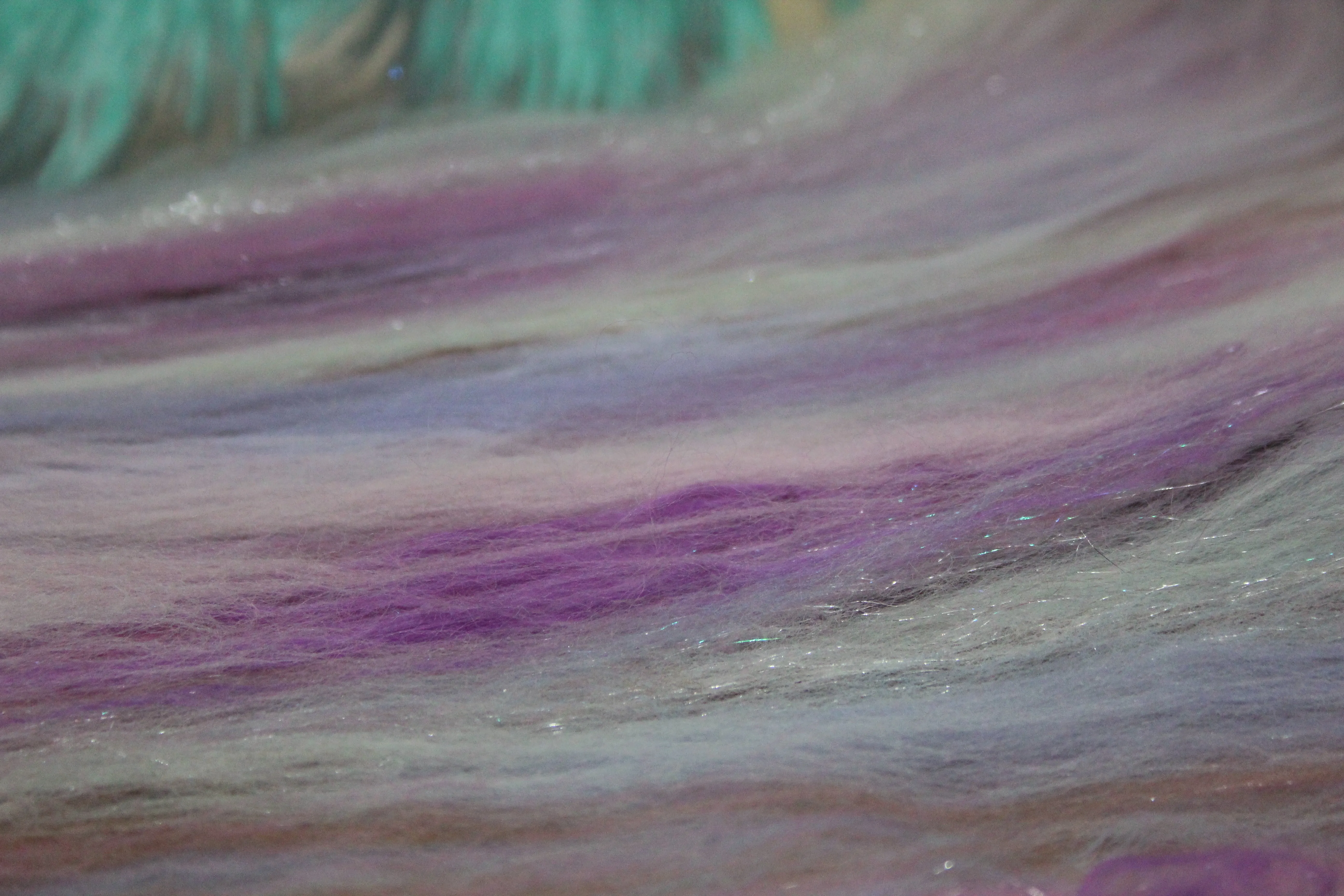 Merino Art Batt  - Pink Purple Brown  - 107 grams 3.7 oz - Wool for felting, spinning and weaving