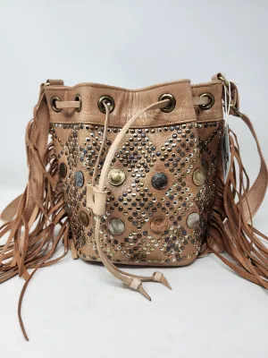 MINI COIN BUCKET BAG COGNAC