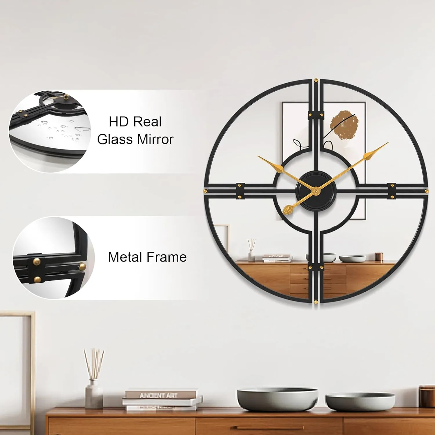 Mirror modern clock