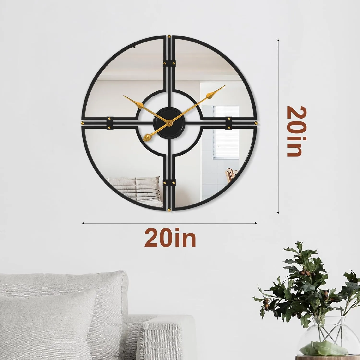 Mirror modern clock