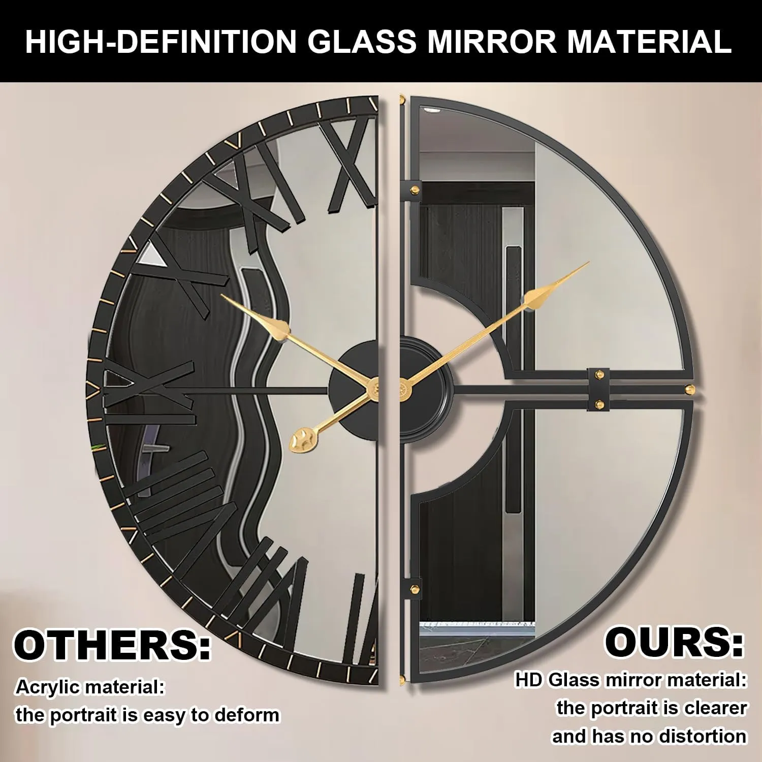 Mirror modern clock