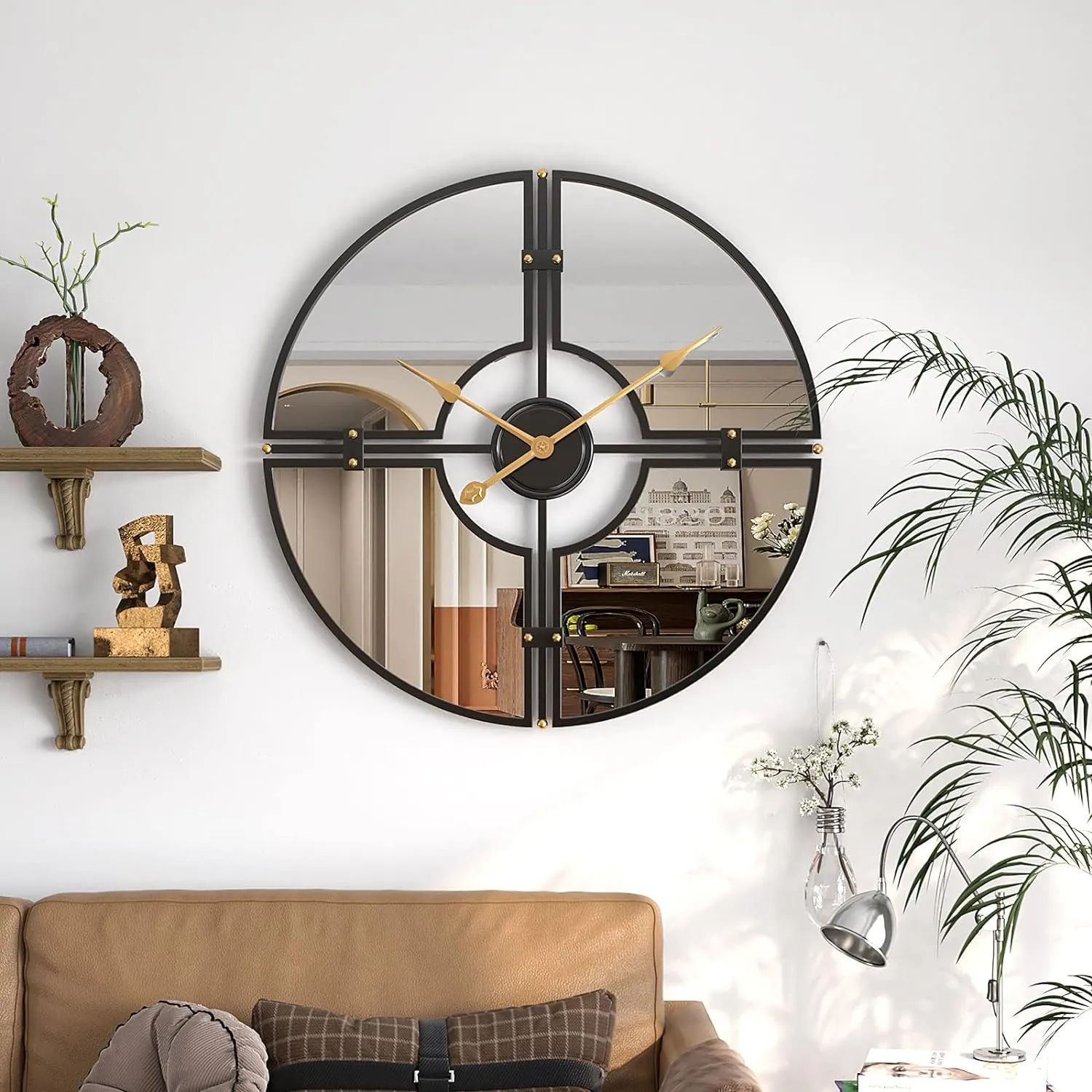 Mirror modern clock