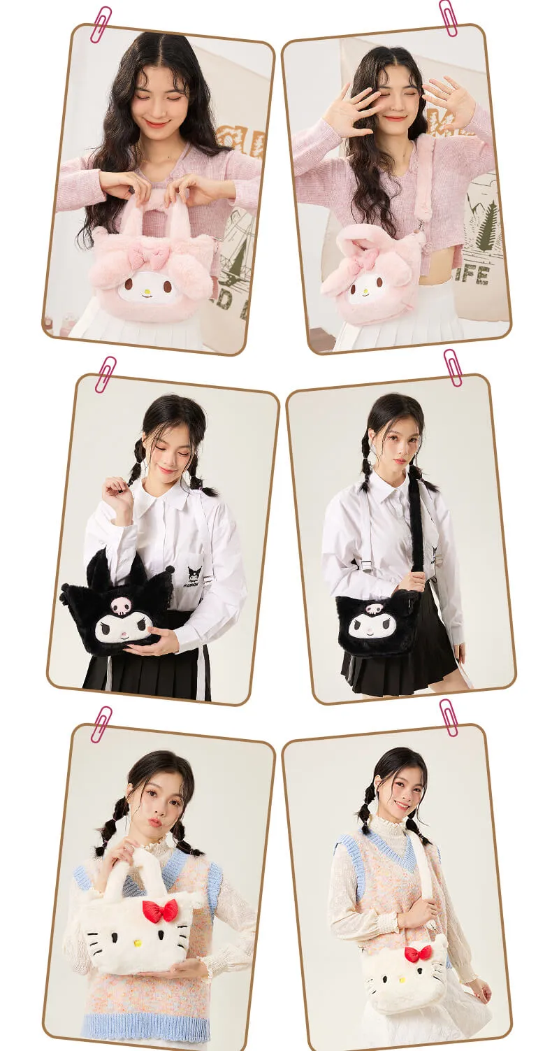 My Melody/Hello Kitty/Kuromi Fluffy Tote Bag with Strap