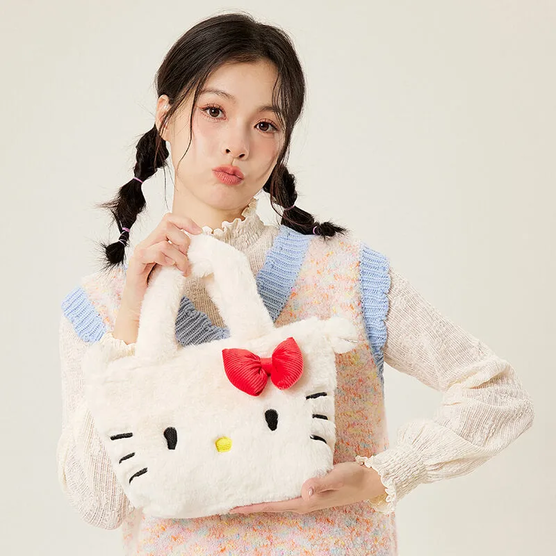 My Melody/Hello Kitty/Kuromi Fluffy Tote Bag with Strap