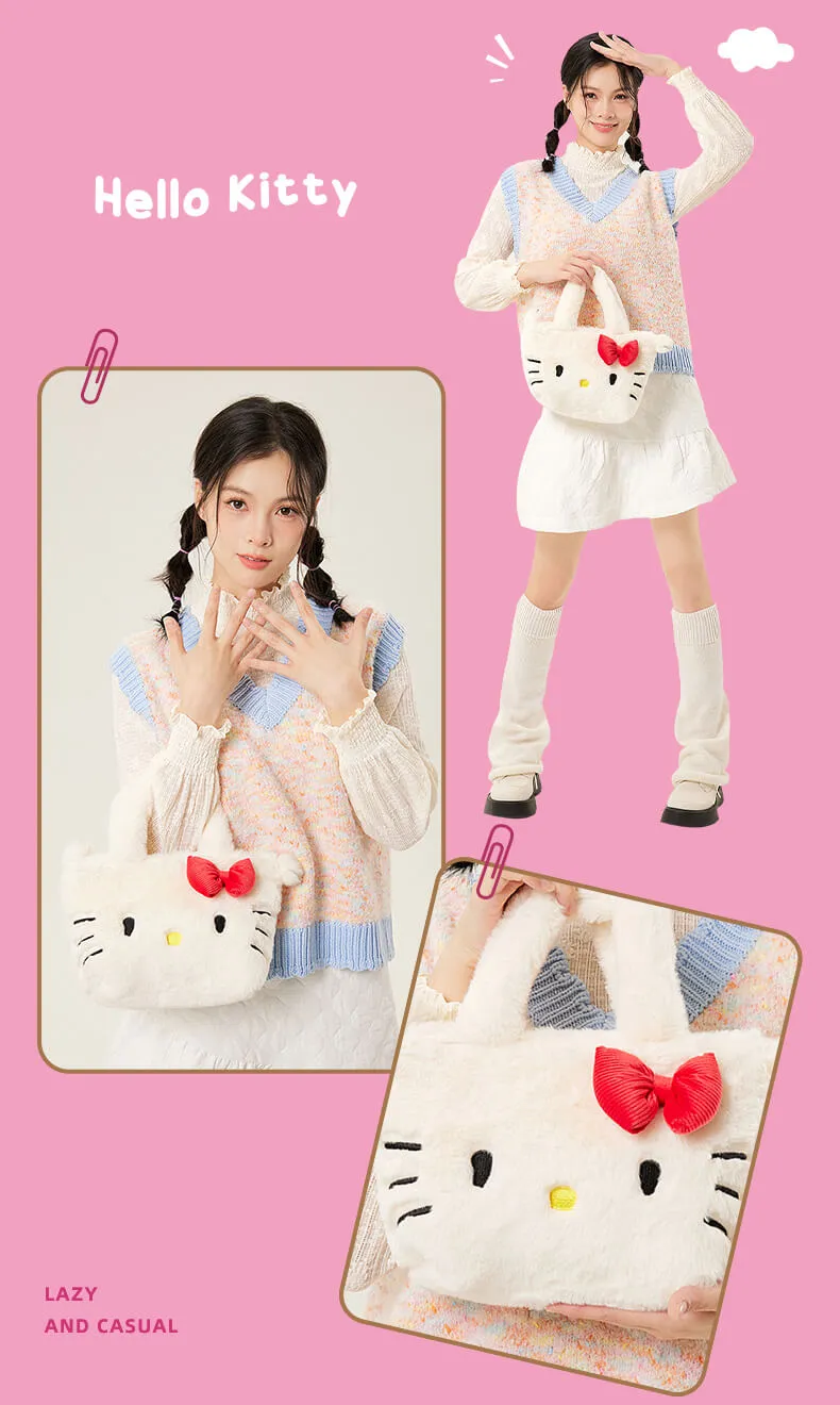 My Melody/Hello Kitty/Kuromi Fluffy Tote Bag with Strap