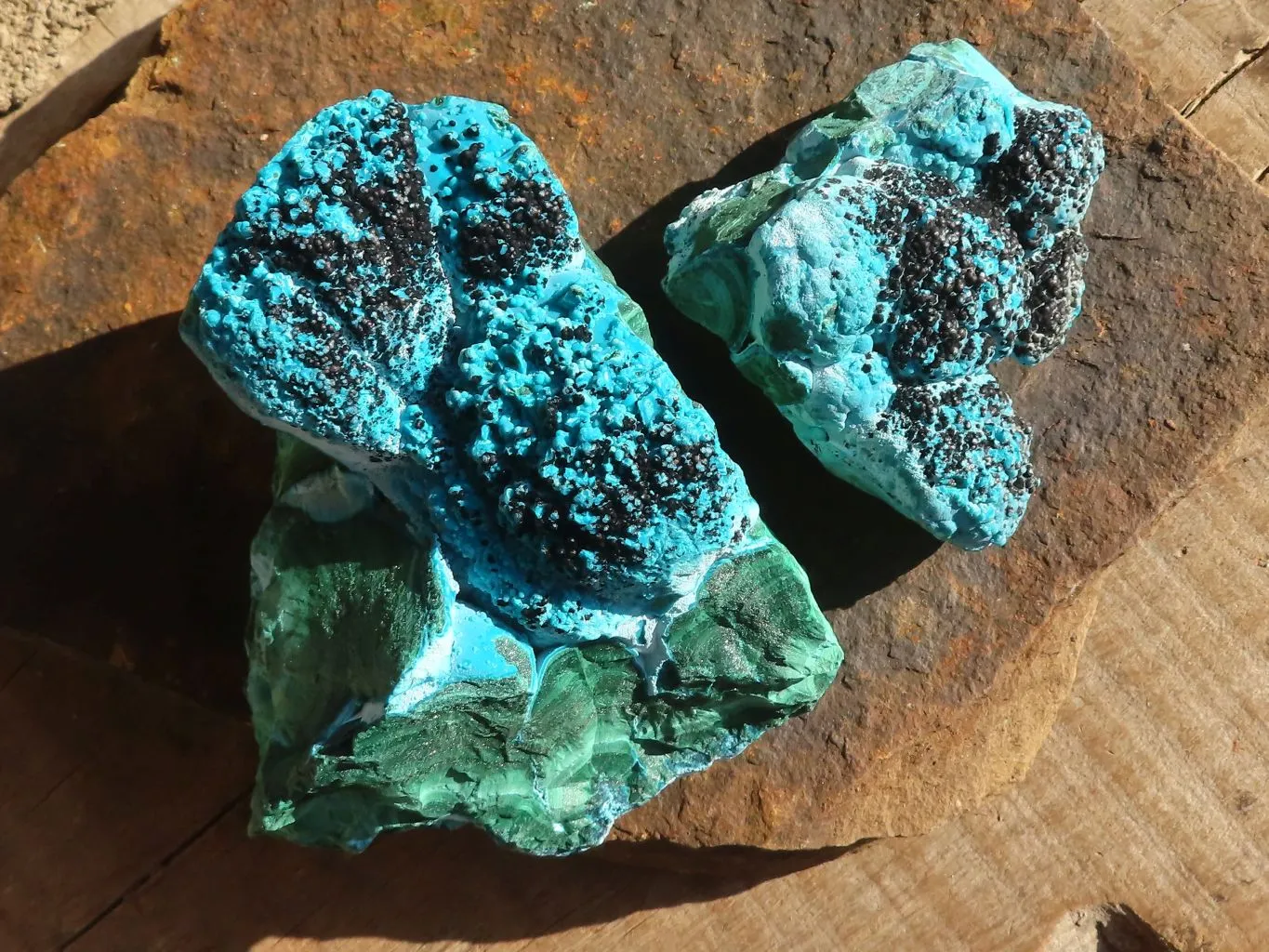 Natural Stunning Malacholla Specimens  x 2 From Kulukuluku, Congo