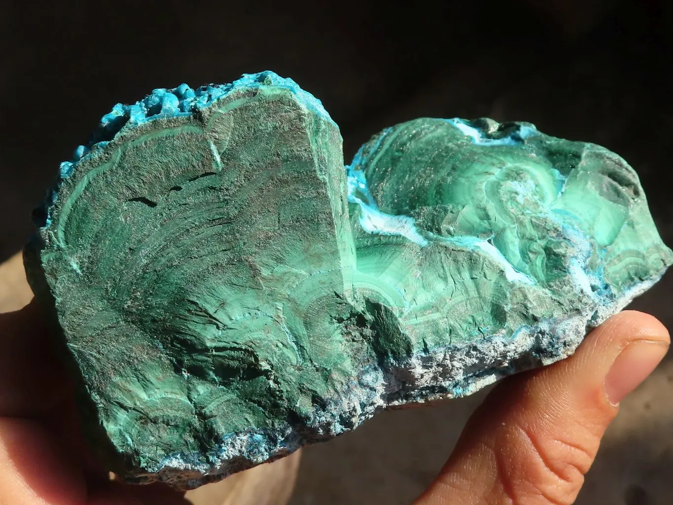 Natural Stunning Malacholla Specimens  x 2 From Kulukuluku, Congo