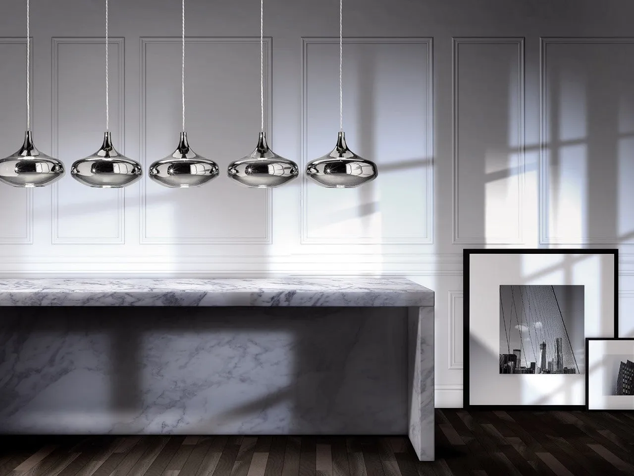 Nostalgia Rose-Gold Metallic Italian Glass Pendant Light