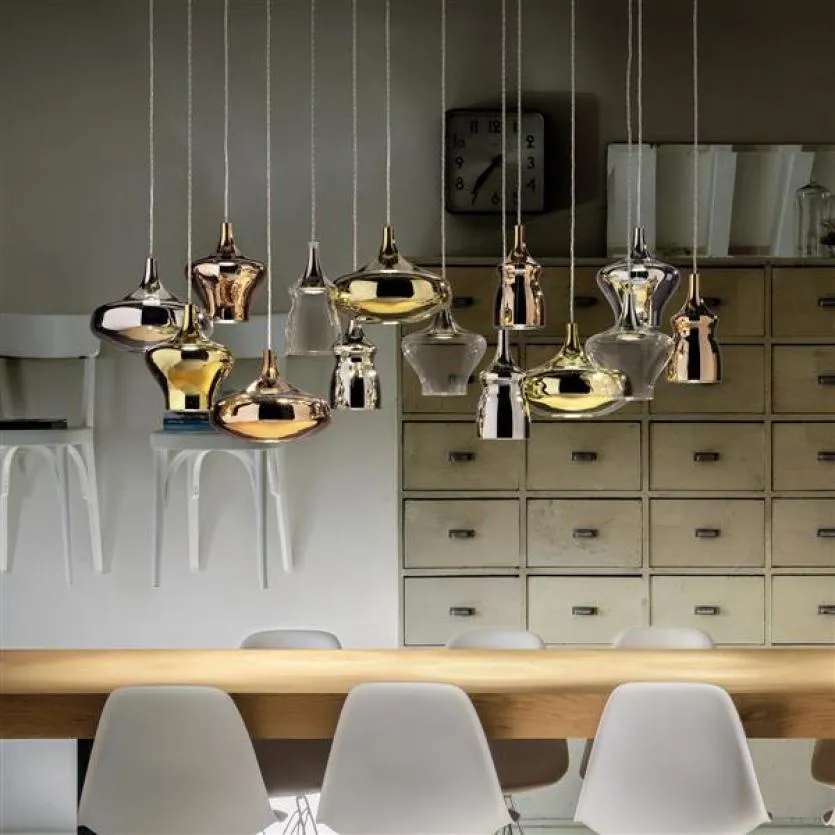 Nostalgia Rose-Gold Metallic Italian Glass Pendant Light