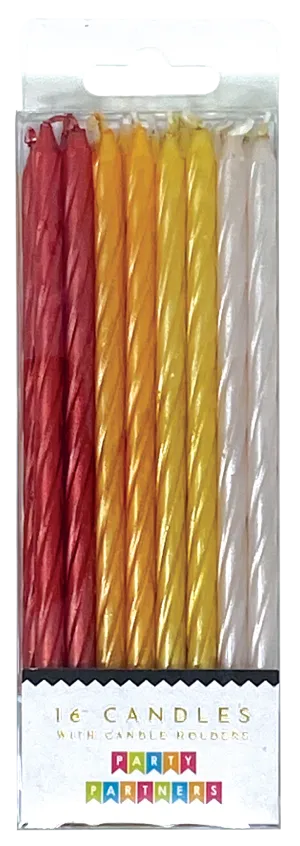 Orange/Yellow/Red Spiral Candle Set | 16ct
