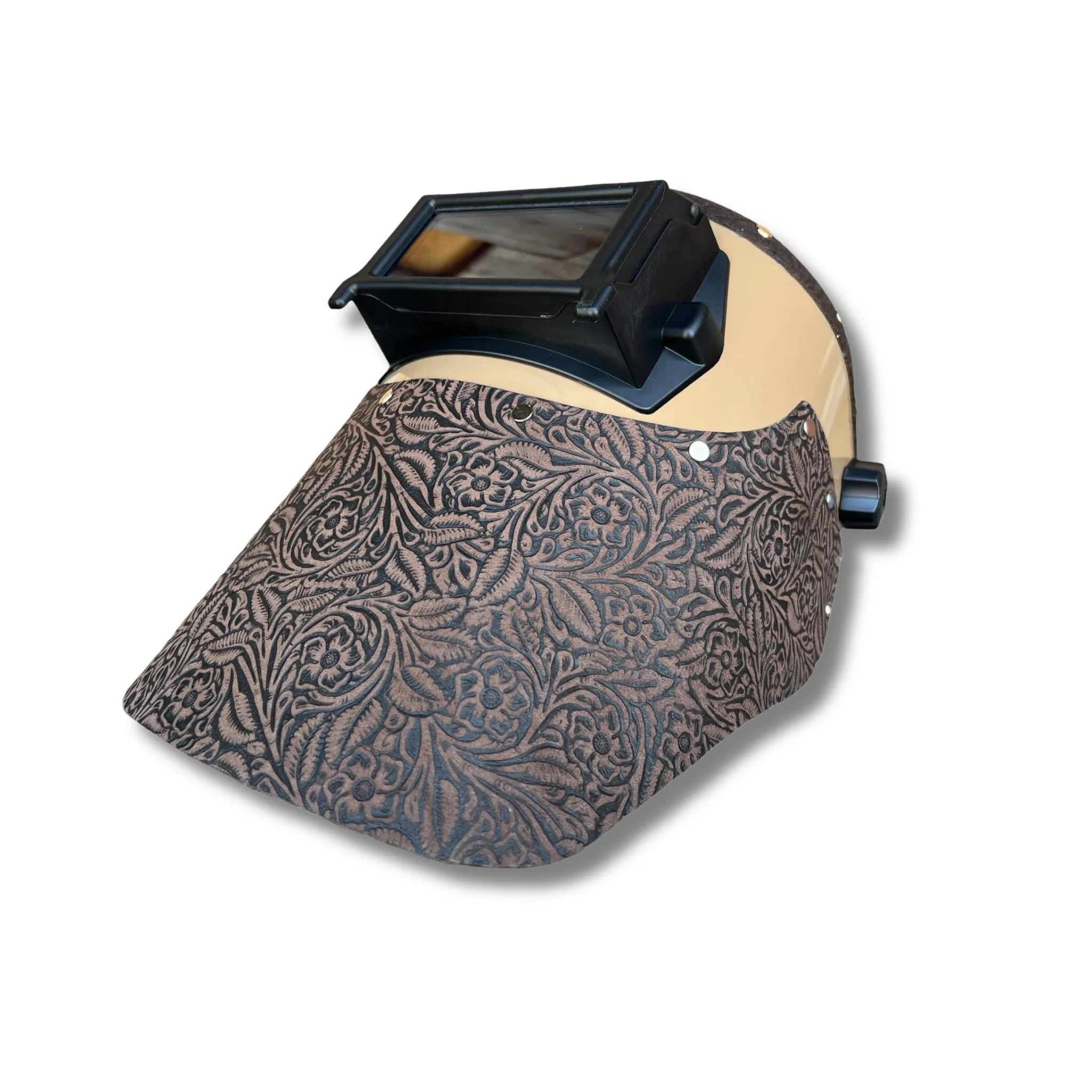 Outlaw Leather - Welding Hood - Brown Floral