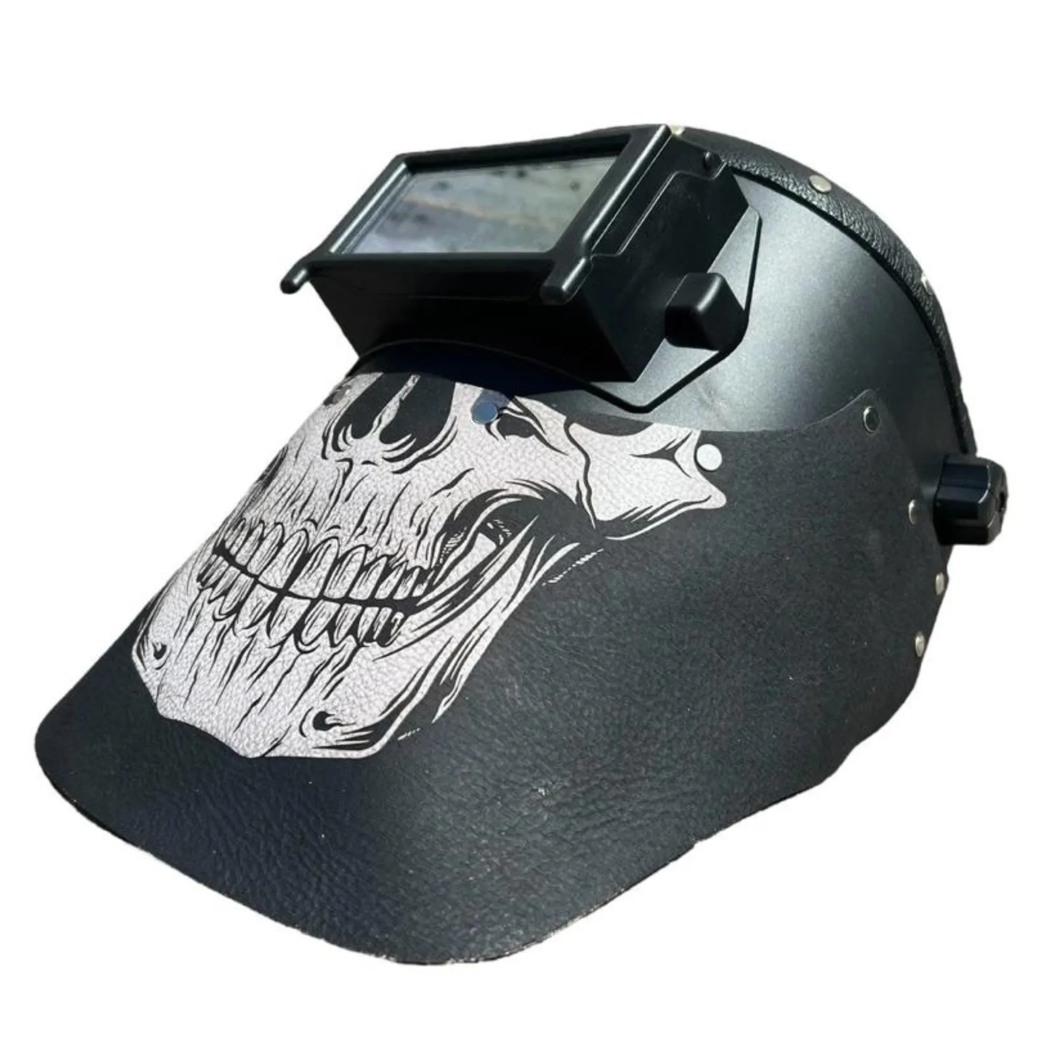 Outlaw Leather - Welding Hood - Skull B/W