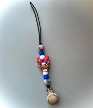 Patriotic Highland Cow Pacifier Holder