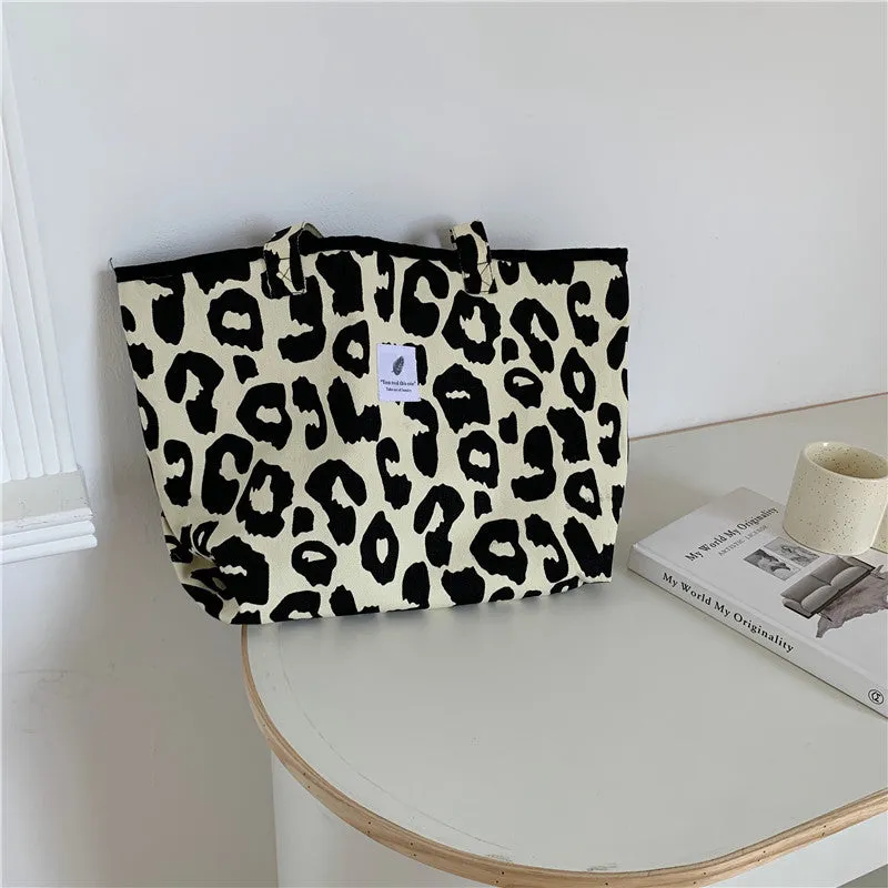 Paziye Leopard Print Large Capacity Tote