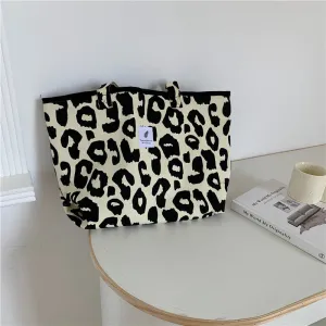 Paziye Leopard Print Large Capacity Tote