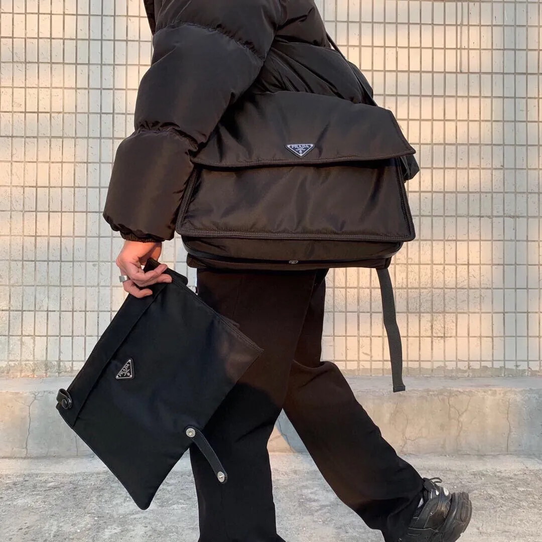 PD253 Re-Nylon Large Padded Shoulder Bag Set / 14.9x11x7.5inch