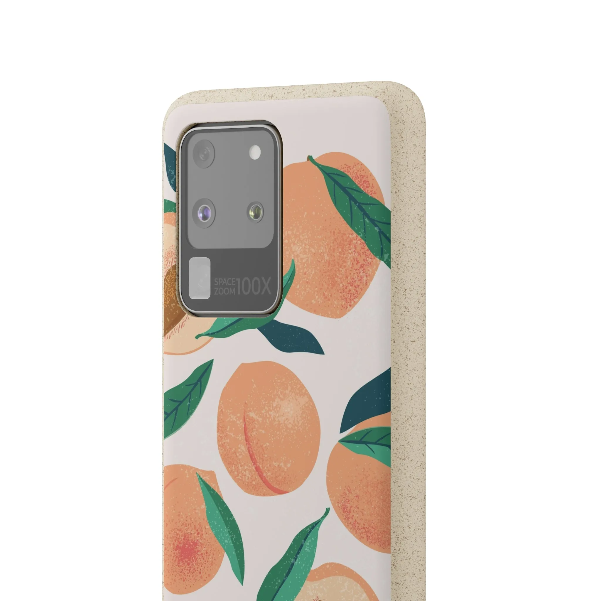 Peaches iPhone 13 12 11 Pro Case, Fruit Compostable Vegan Biodegradable Plant Samsung Galaxy S20 S22 Ultra Eco Friendly Cell Phone