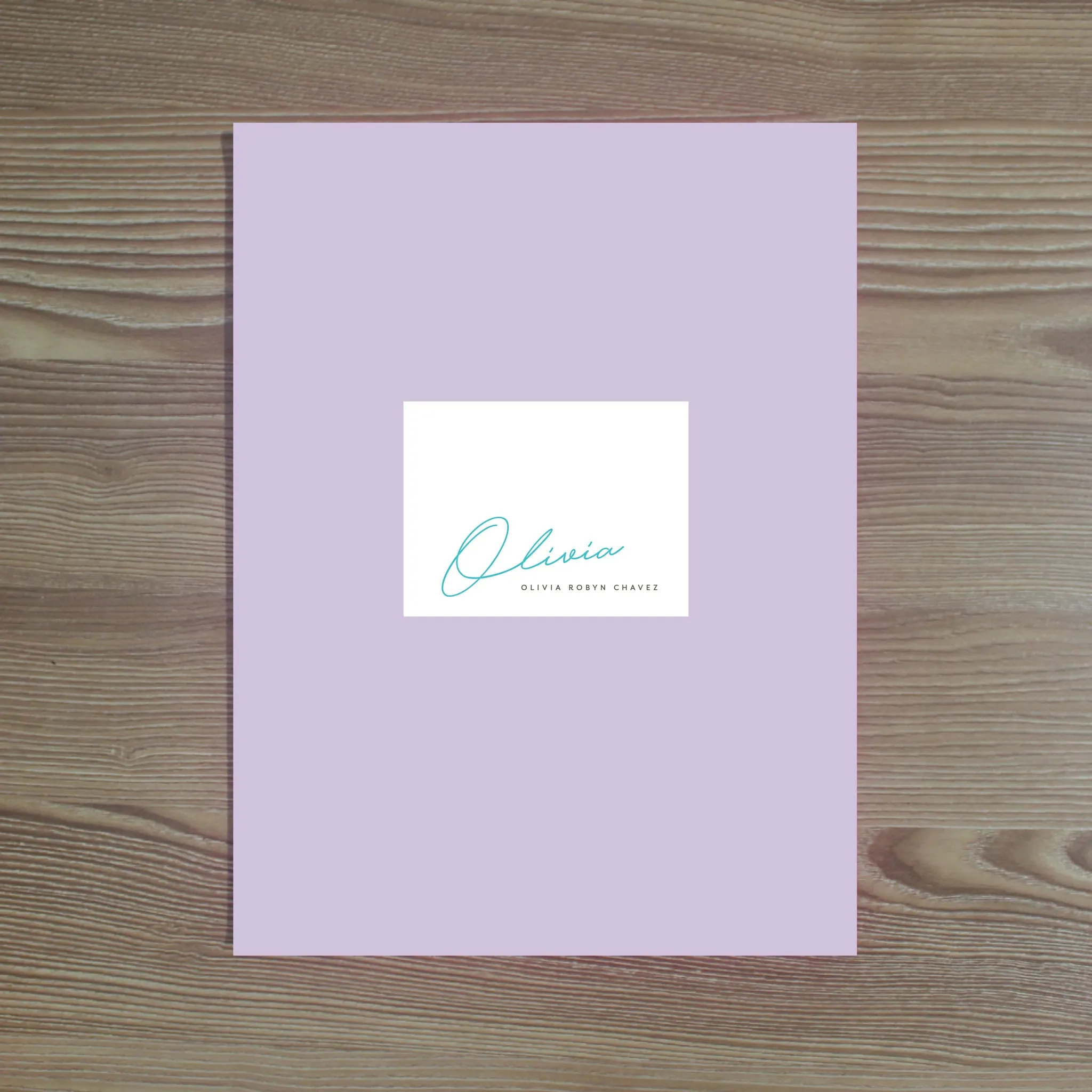 Penned Name Personalized Folder Stickers