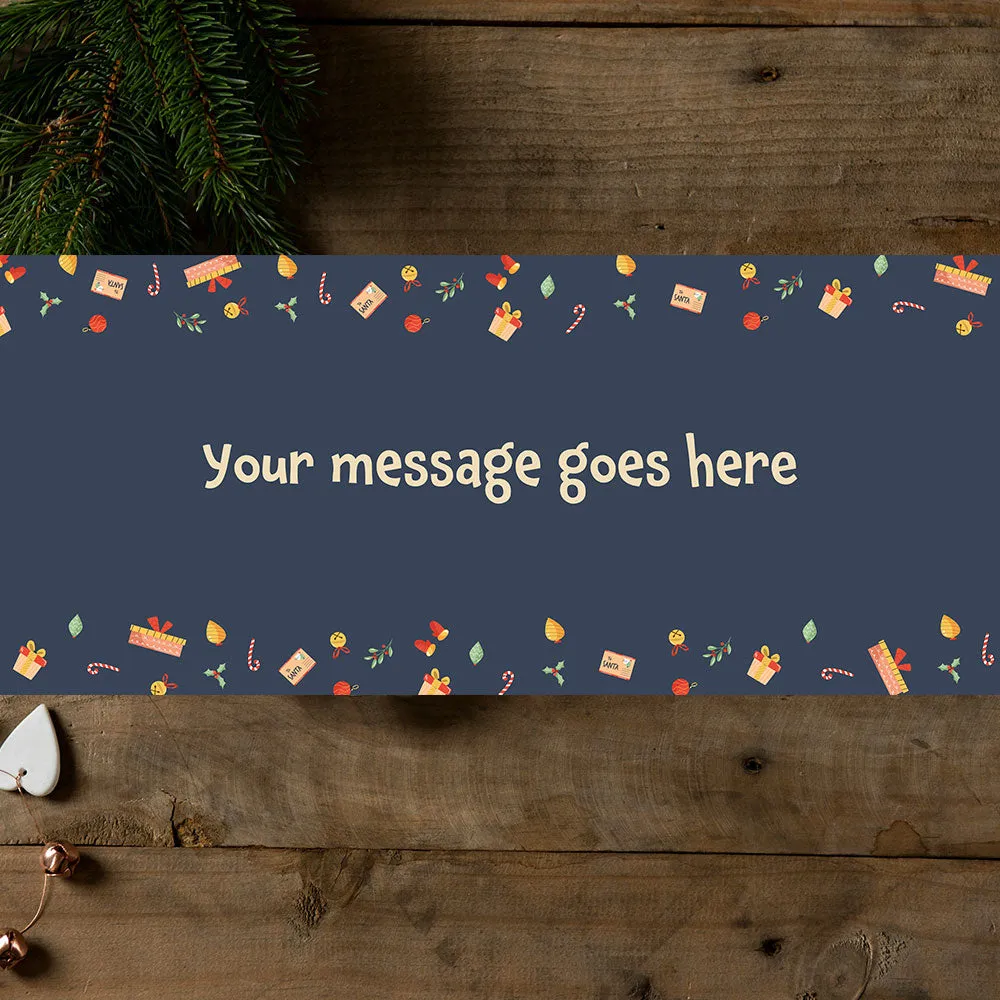 Personalised Table Runner - Navy Festive Fun