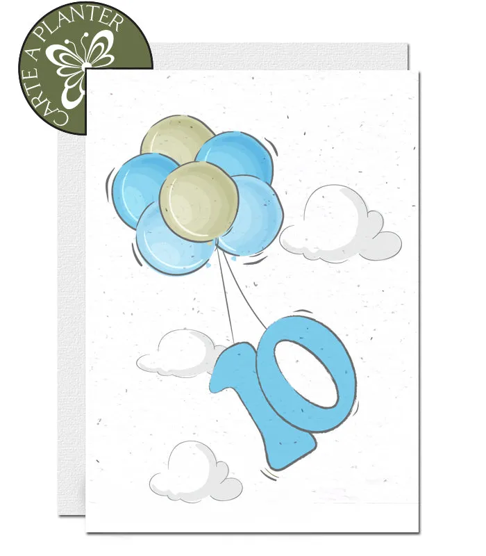Plantable Birthday Card - Personalise Age - Boy 1 - 12 years