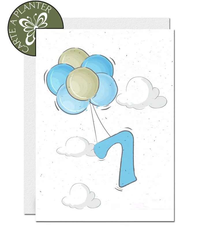Plantable Birthday Card - Personalise Age - Boy 1 - 12 years