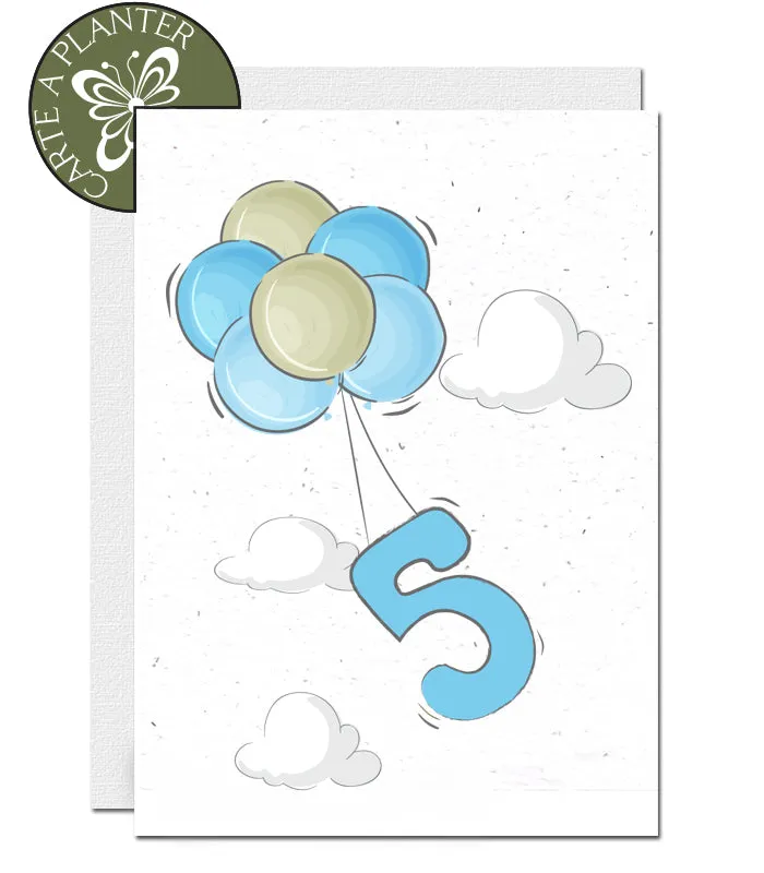 Plantable Birthday Card - Personalise Age - Boy 1 - 12 years