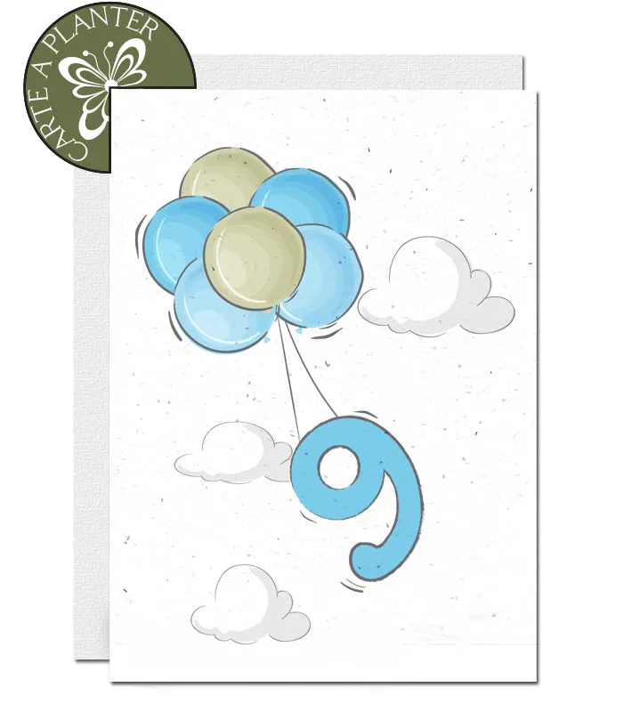 Plantable Birthday Card - Personalise Age - Boy 1 - 12 years