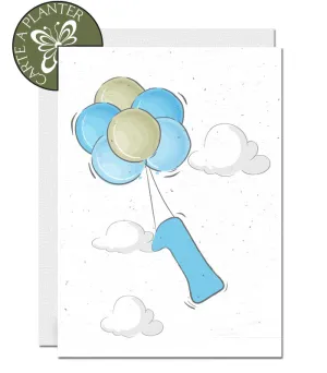 Plantable Birthday Card - Personalise Age - Boy 1 - 12 years