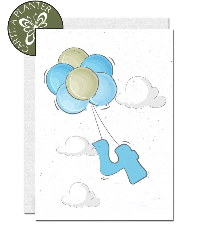 Plantable Birthday Card - Personalise Age - Boy 1 - 12 years
