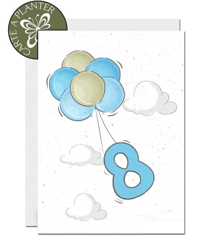 Plantable Birthday Card - Personalise Age - Boy 1 - 12 years