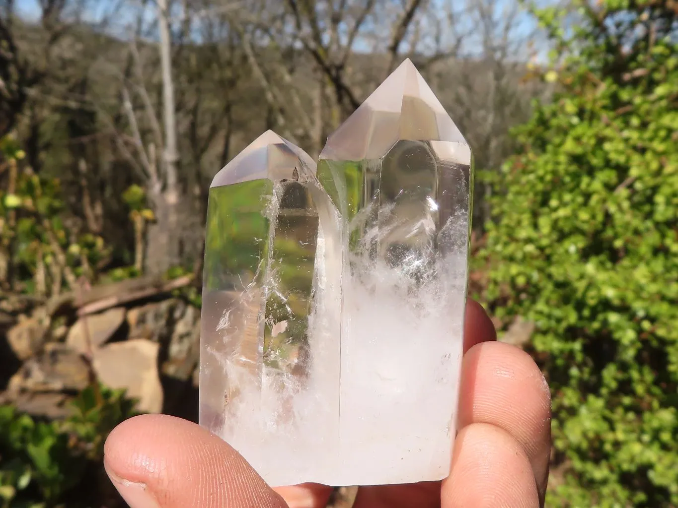 Polished Stunning Clear Quartz Crystal Points x 6 From Madagascar